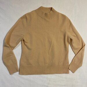 Investments Fine Cashmere Sweater Womens L Camel Brown Turtle-Neck Pullover